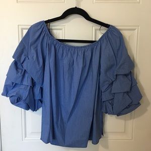 ruffle off the shoulder top